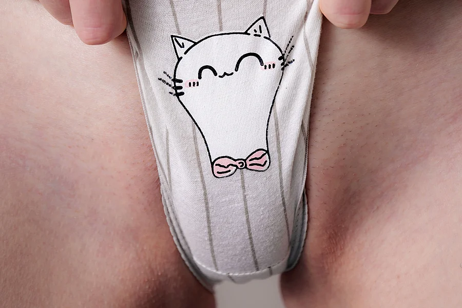 Sofia Thorne's Pussy Hiding Beneath The Kitten Print Panties