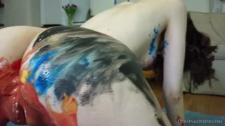Art of orgasm Polyna masturbates and makes a picture frame 10