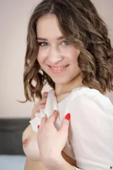 Big labia beautiful naked amateur girl Gabriella Ella in my bed Preview picture 4