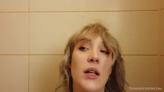 Busty blonde Limona in shower with wide open pussy frame 9