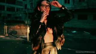 Maria smoking nude outdoors frame 5