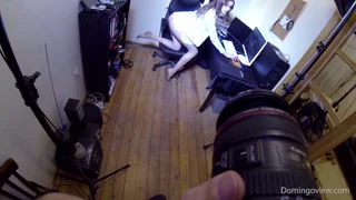 Marlyn beautiful babe naked in office frame 10