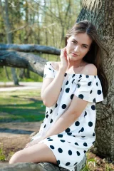 Gabby Bella Plays With Her Dress In The Forest Preview picture 3