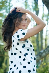 Gabby Bella Plays With Her Dress In The Forest Preview picture 5