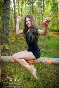 Polina Ella Naked in the Forest Sunlight