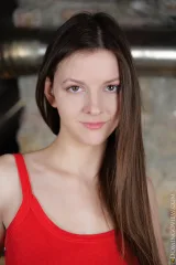Rebeka Ruby in red dress masturbates with hairy pussy Preview picture 4