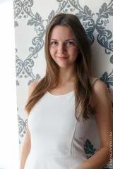 Rebeka Ruby white dress without panties Preview picture 2