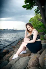 Sabrina milk and honey girl naked at the river Preview picture 1