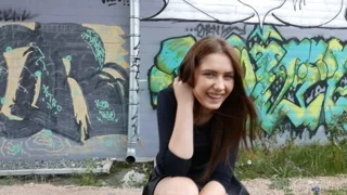 Sanija after photo set at graffiti wall nude interview frame 7
