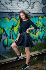 Sanija student of faculty of chemistry poses naked at graffiti wall Preview picture 1