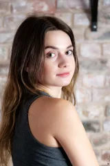 Small tits teenager Trinity Free with open legs on table Preview picture 2